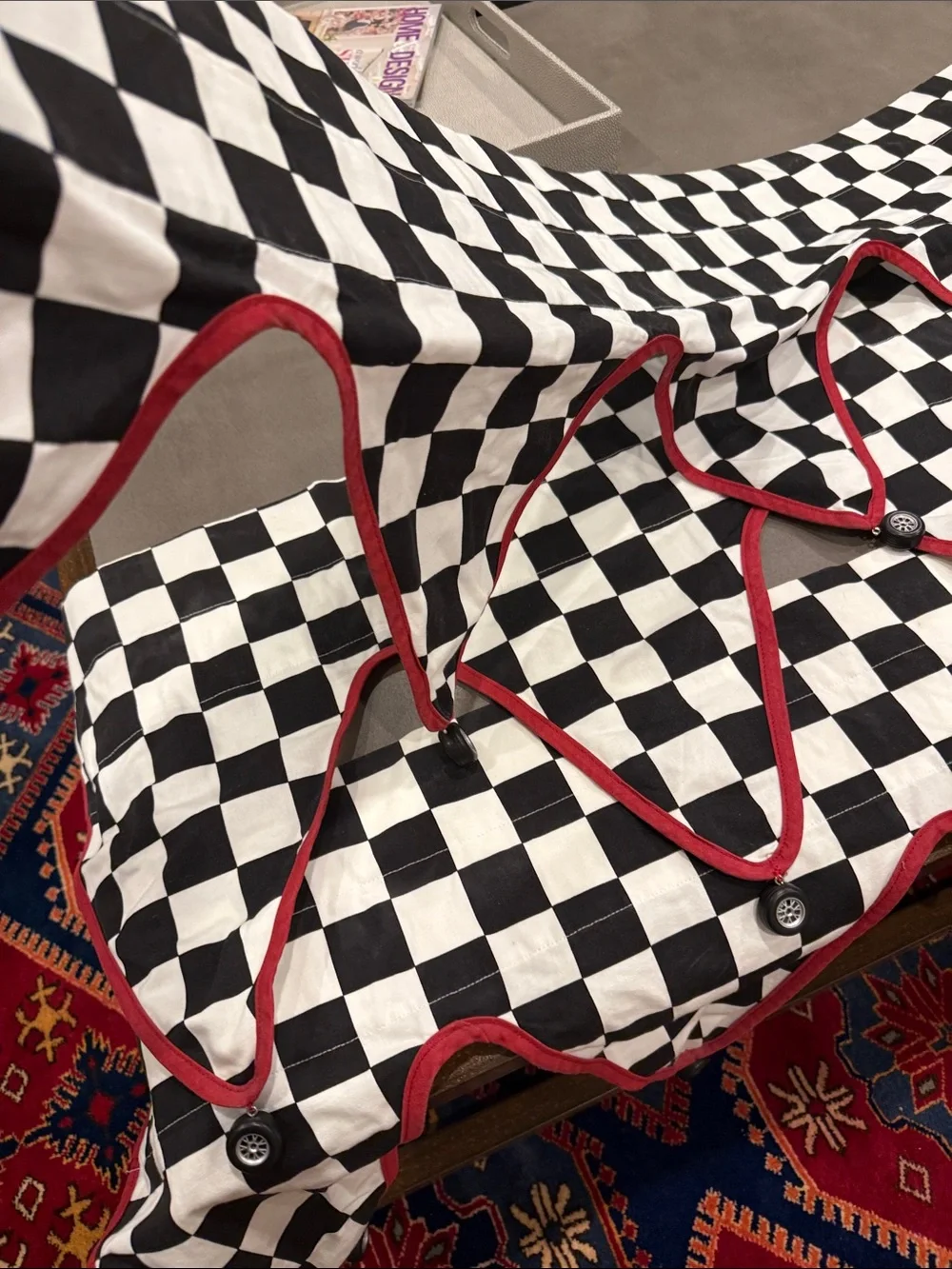racing car theme Checkered Valances 3